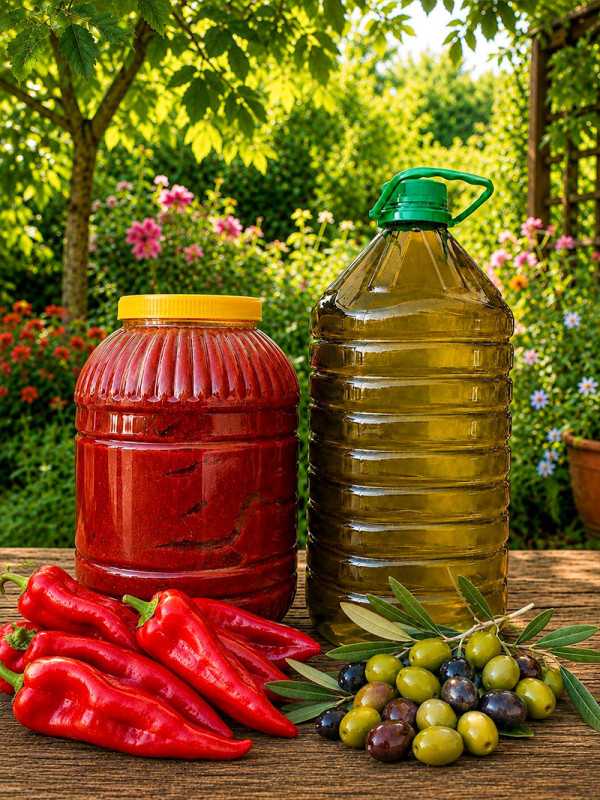 Kaynatma Biber Salçası 5 Kg + Zeytinyağı 5 lt.