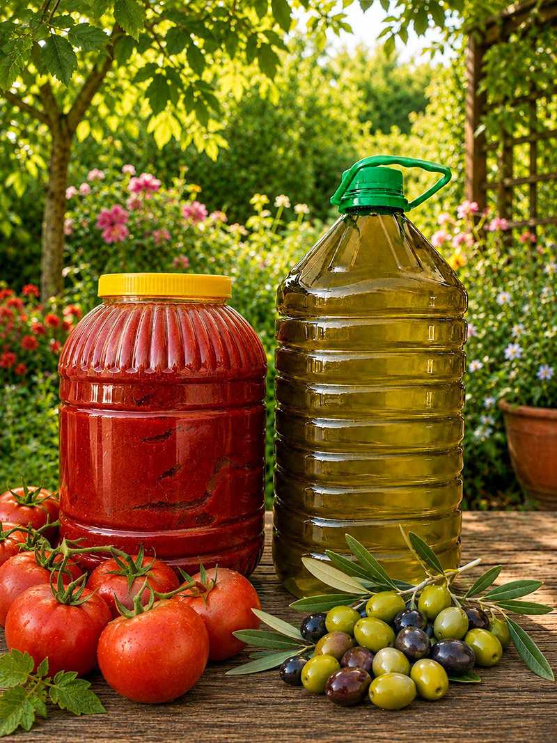 Kaynatma Domates Salçası 5 kg + Zeytinyağı 5 lt