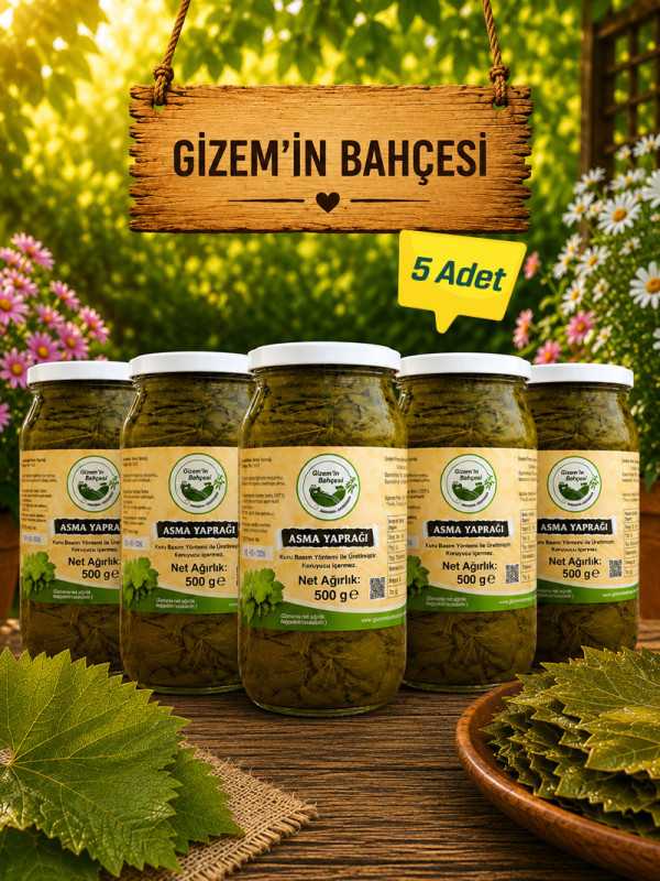 Kuru Basım Asma Yaprak 5x1'lik Kavanoz