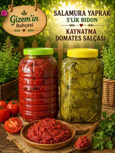Salamura Yaprak 5'lik + Kaynatma Domates Salçası 3 kg.