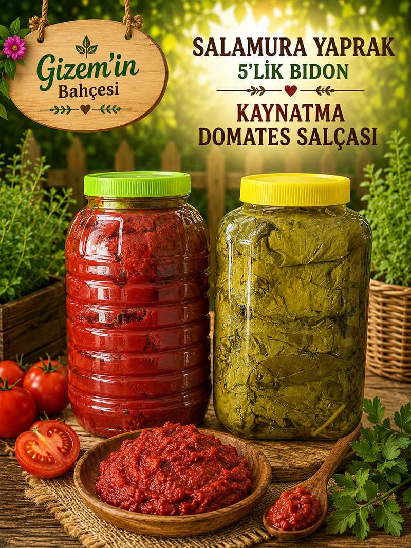 Salamura Yaprak 5'lik + Kaynatma Domates Salçası 3 kg.