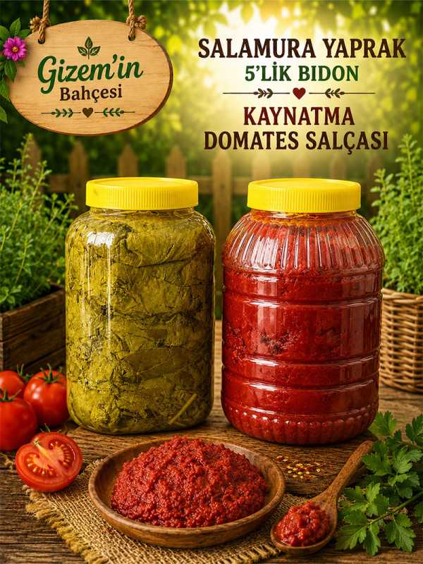 Kaynatma Domates Salçası 5 kg + Salamura Yaprak 5'lik
