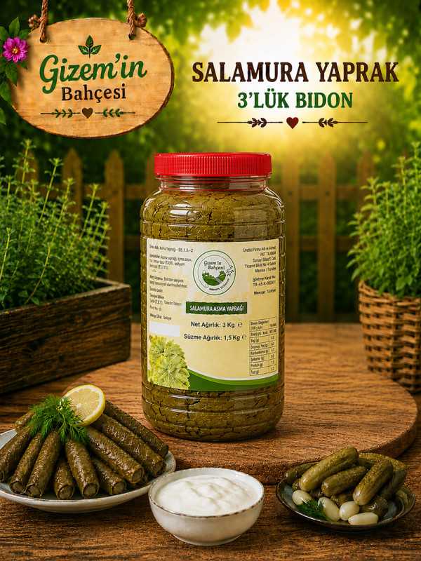 Salamura Asma Yaprak 3'lük Bidon
