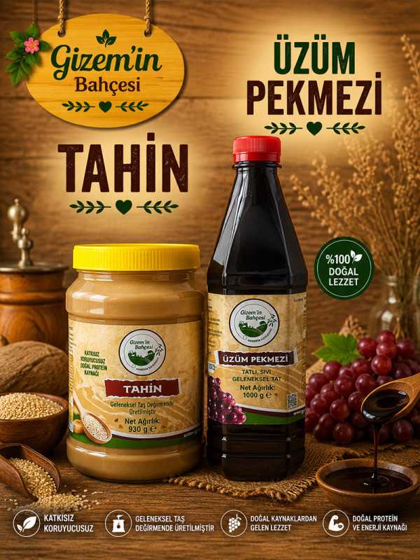 Tahin 1kg + Üzüm Pekmezi 1kg