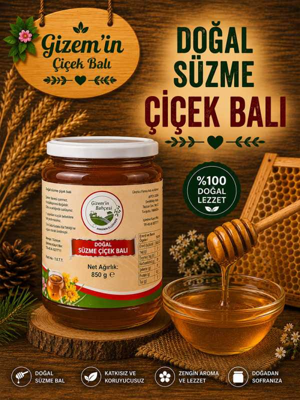 Süzme Çiçek Balı 850gr