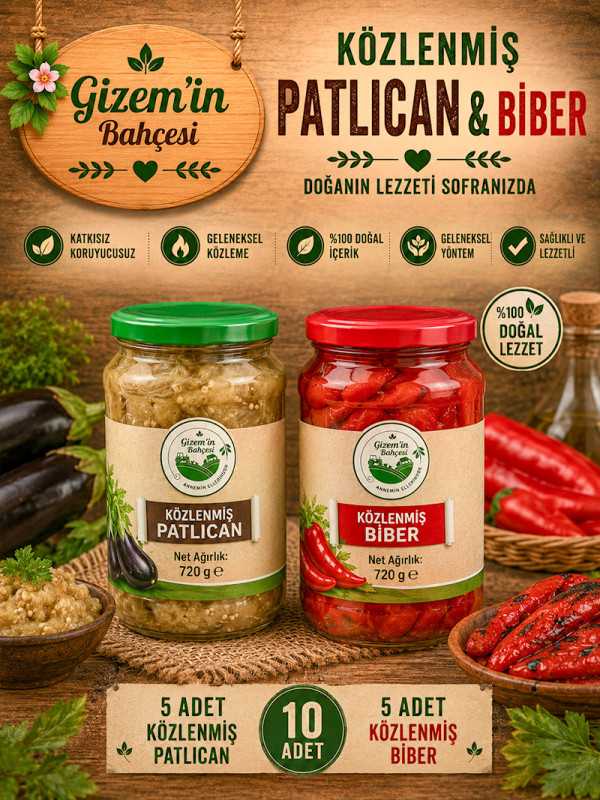 Köz Patlıcan + Kırmızı Biber 5+5