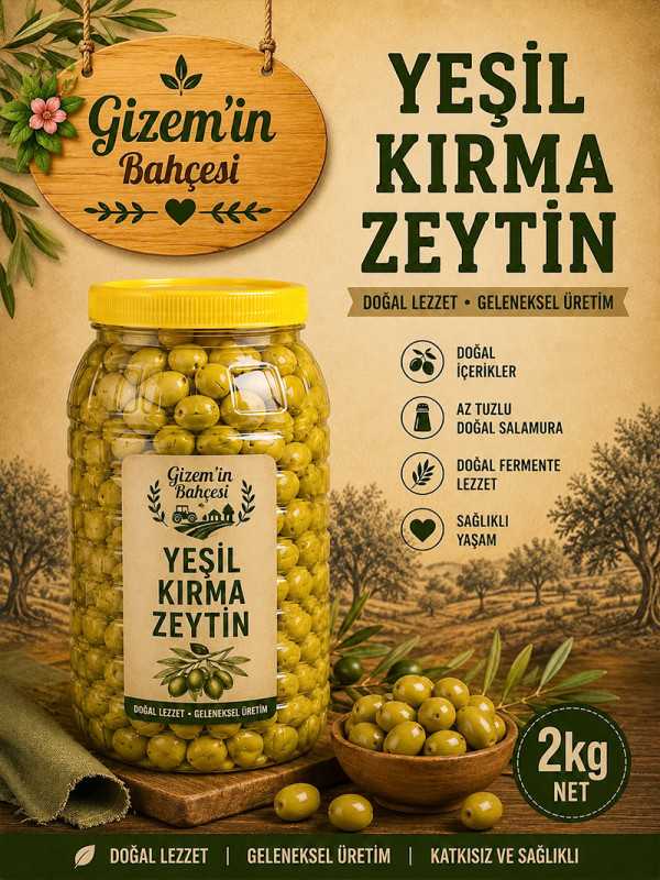 Yeşil Kırma Zeytin 2 Kg
