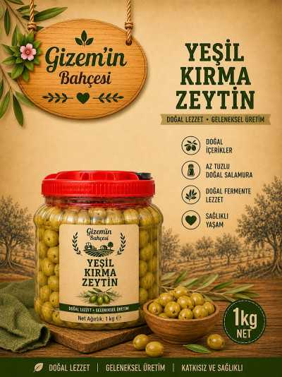 Yeşil Kırma Zeytin 1kg