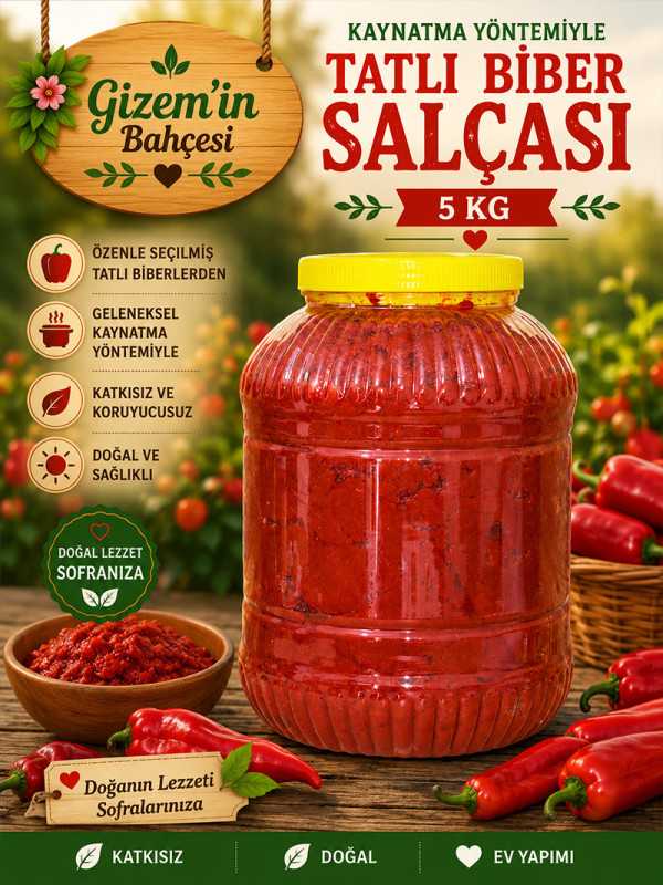 Tatlı Biber Salçası 5 kg (kaynatma)