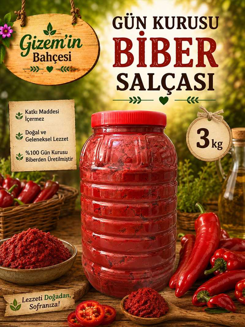 Gün Kurusu Biber Salçası 3 kg.
