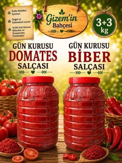 Gün Kurusu Salça Paketi (3 kg Domates + 3 kg Biber)