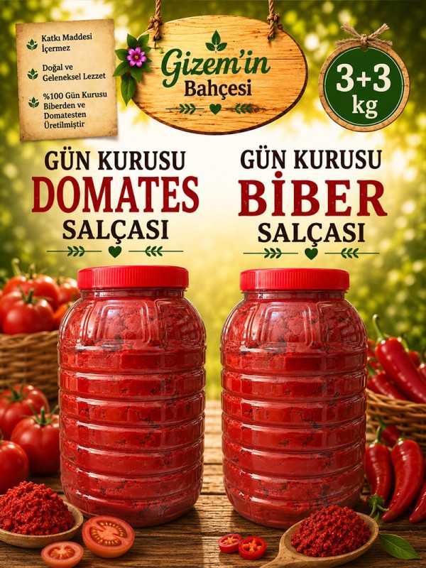 Gün Kurusu Salça Paketi (3 kg Domates + 3 kg Biber)